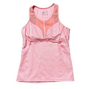 Lucky In Love Women's Sz M Diamond Print Patch Me If You Can Tank Top Activewear